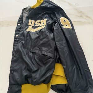 Baseball Black and Gold Bomber Jacket